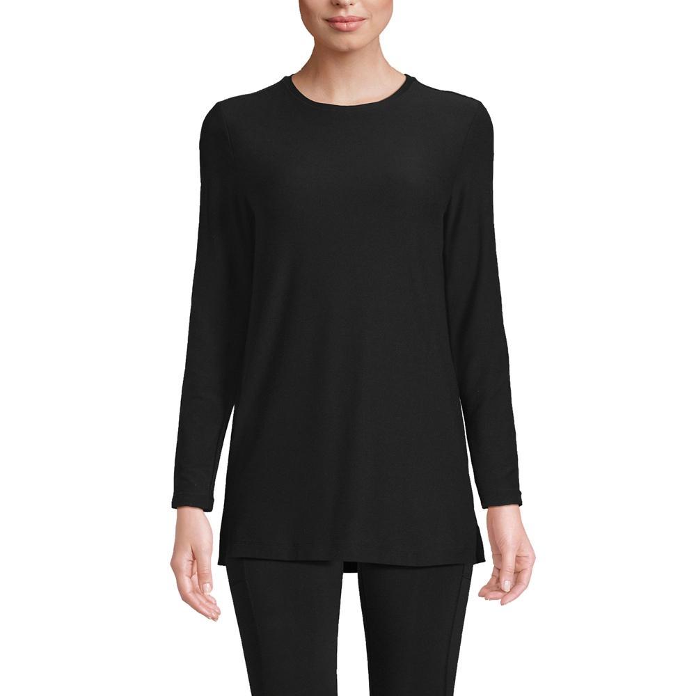 Lands' End Women's Long Sleeve Performance Crew Neck Tunic - Medium - Black Product Image