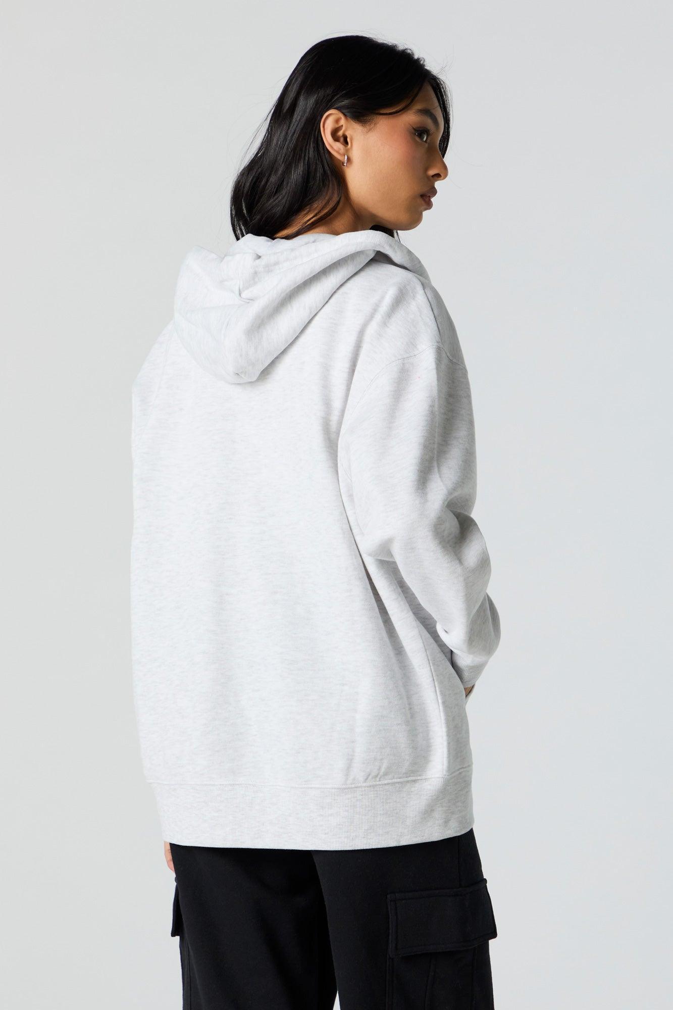 Fleece Oversized Zip-Up Hoodie Female Product Image