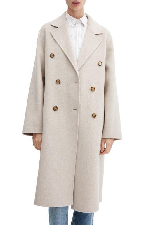 Mango Womens Handmade Oversized Wool Coat - Light Product Image