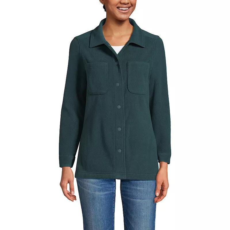 Womens Lands End Fleece Shacket Top Product Image