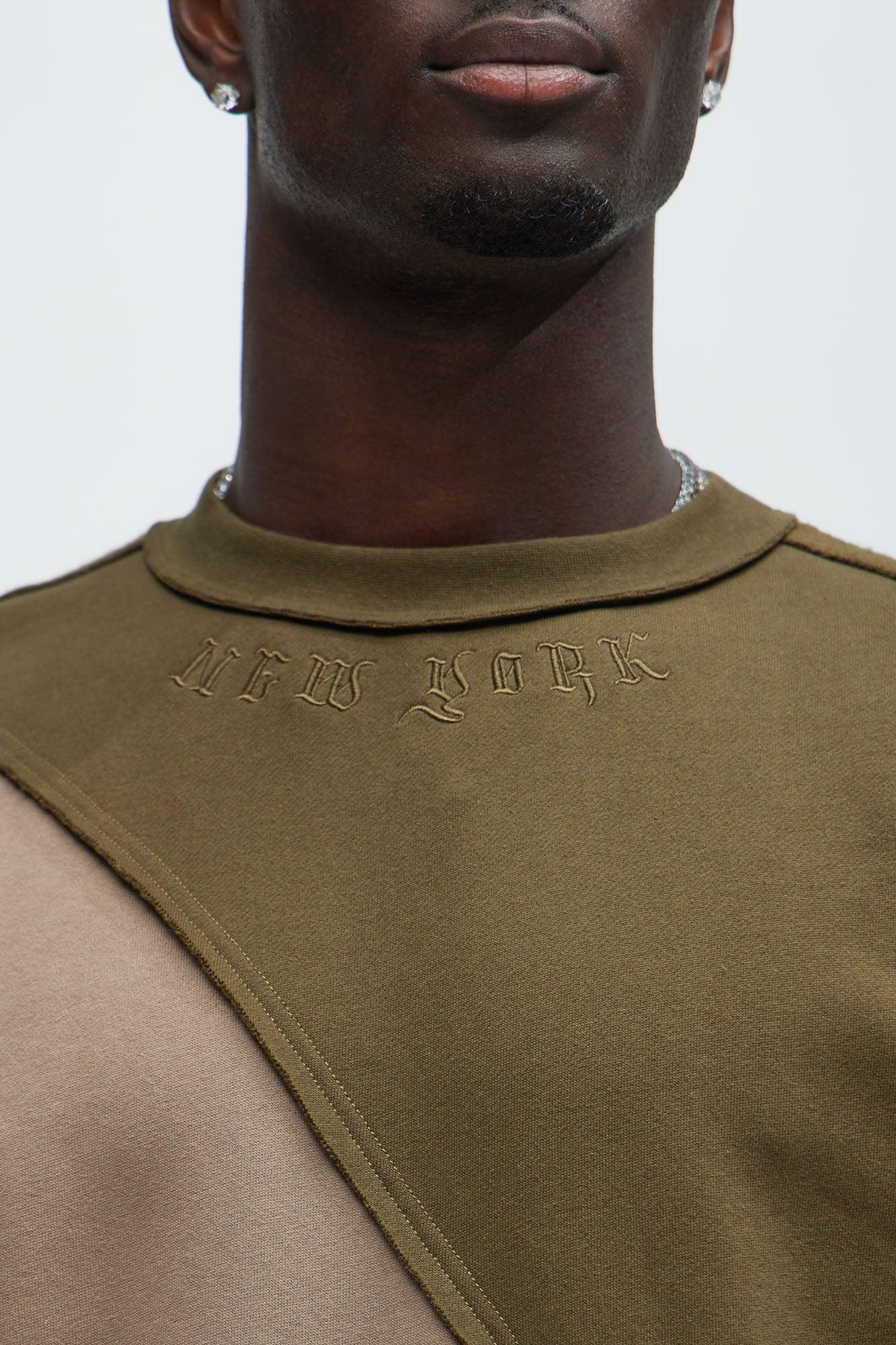 New York Embossed Crewneck Sweatshirt - Tan Product Image