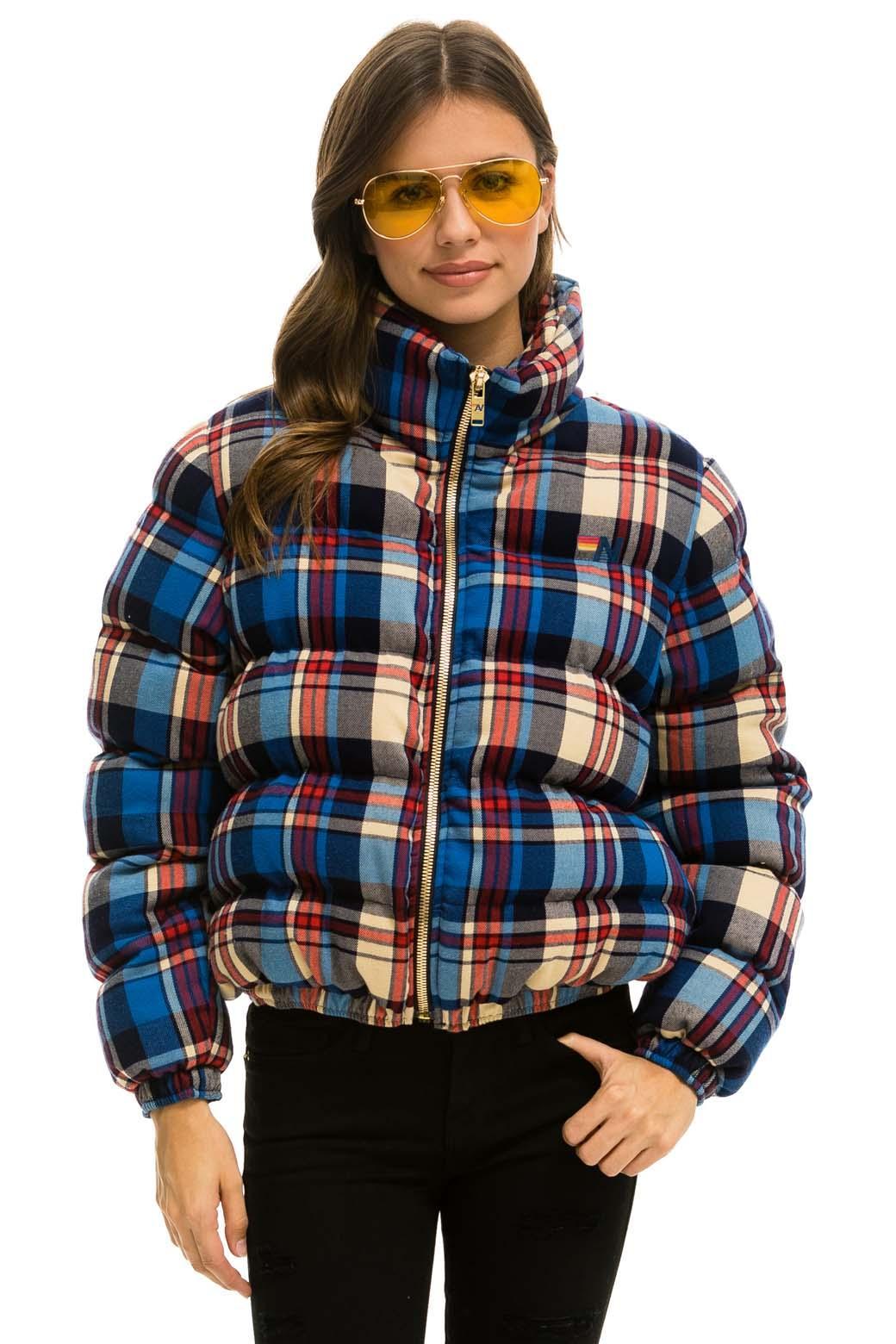 APRES PLAID PUFFER JACKET - PATRIOT PLAID Female Product Image