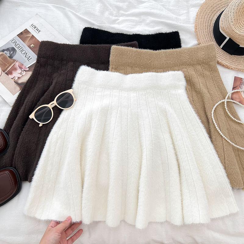 High Rise Knit Mini A-Line Skirt product image