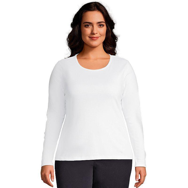 Plus Size Lands End Long Sleeve Crewneck Tee, Womens Product Image