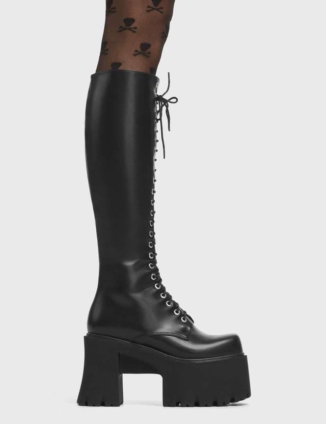 On Ropes Chunky Platform Knee High Boots Product Image