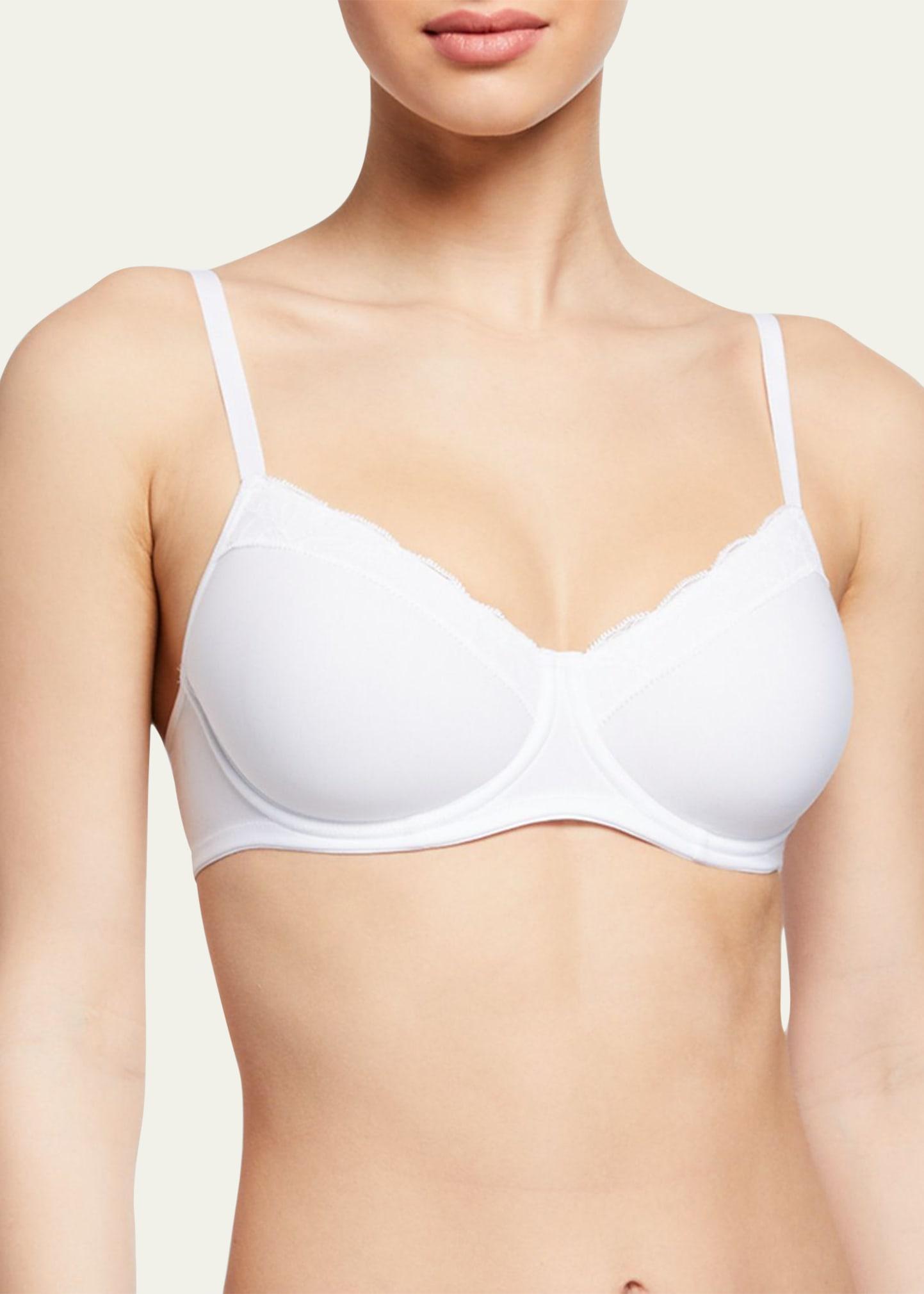 Hanro Cotton & Lace Spacer T-Shirt Bra Product Image