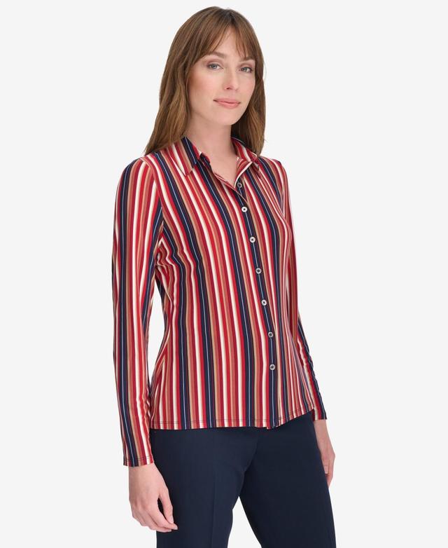 Tommy Hilfiger Womens Striped Button Down Product Image