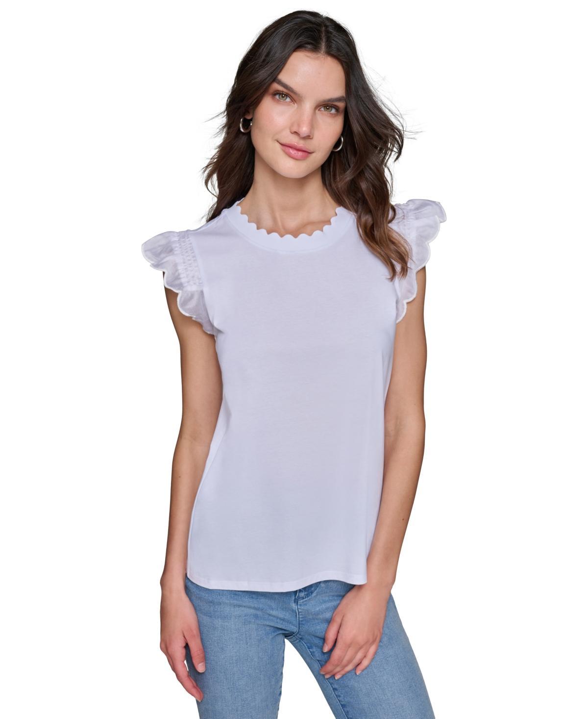 Women's Ruffle-Trim Sleeveless Top Product Image