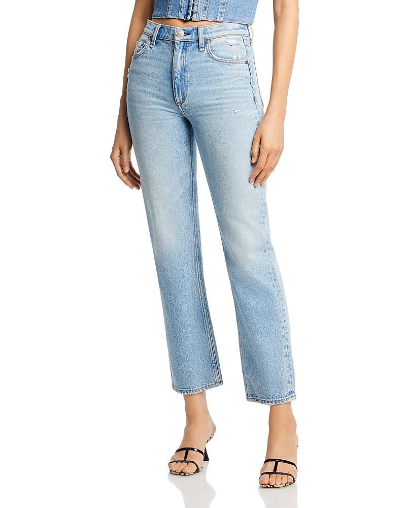 Womens Harlow Straight Mid-Rise Cropped Jeans product image