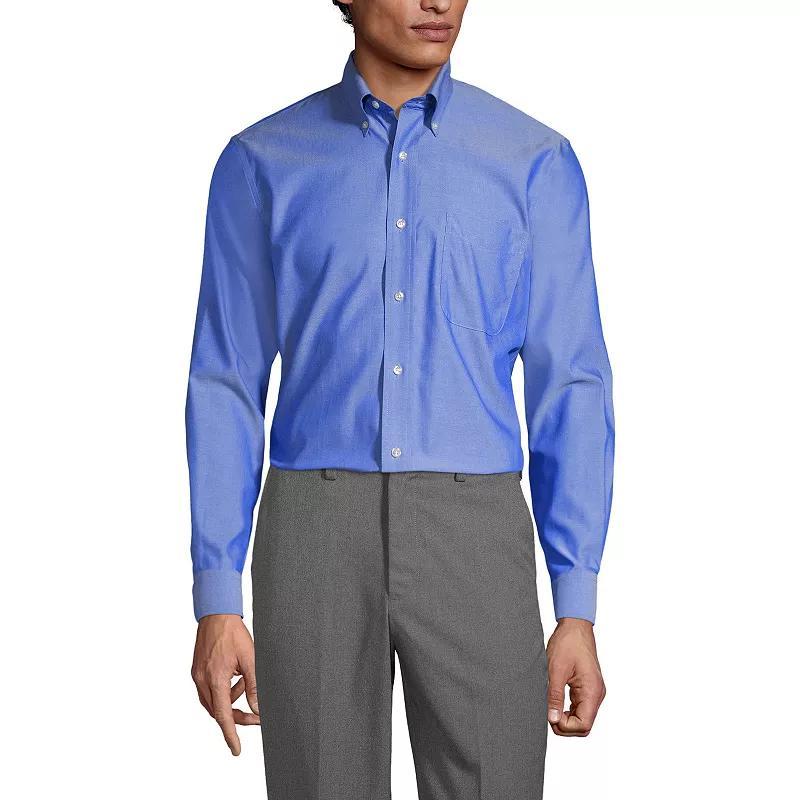 Lands End Mens Long Sleeve No Iron Pinpoint Dress Shirt Product Image