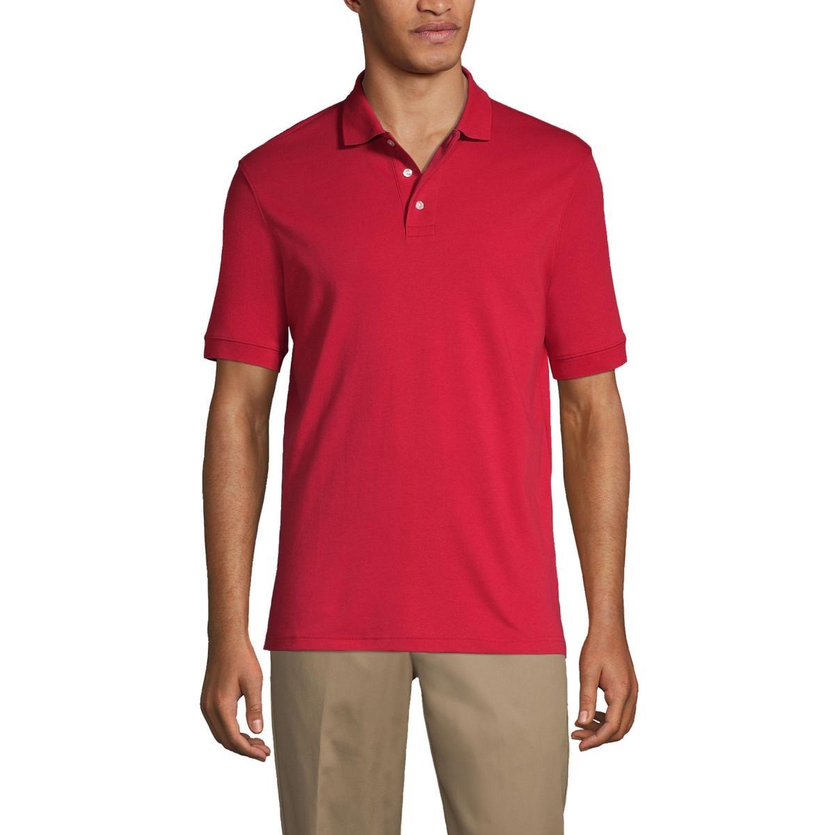 Lands End School Uniform Mens Short Sleeve Interlock Polo Shirt Product Image