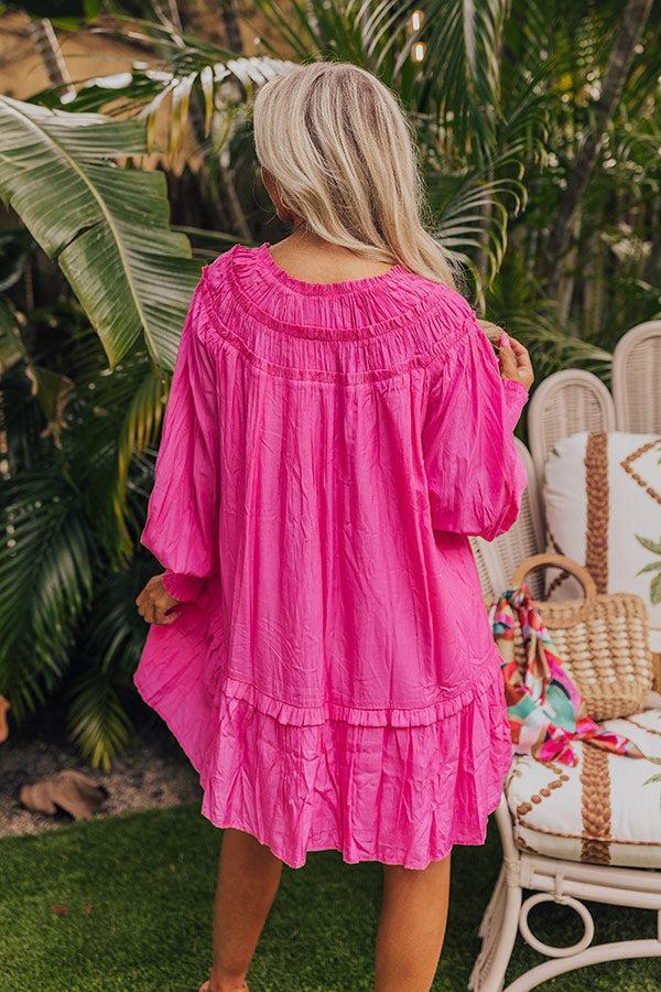 Brunch On The Coast Shift Dress in Hot Pink Product Image