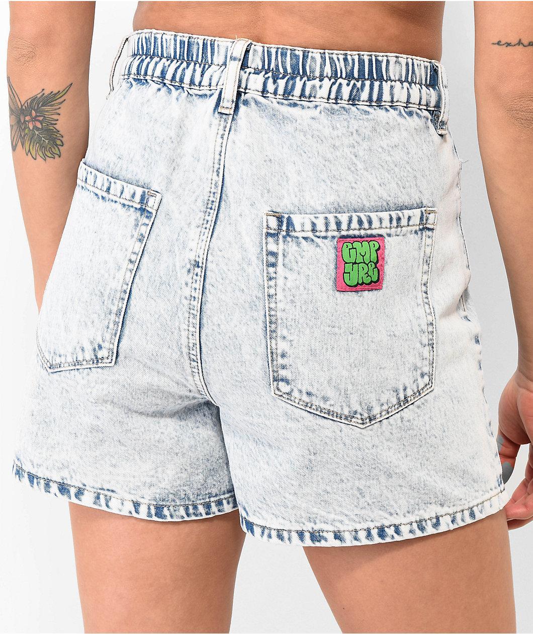 Empyre Tori Blue Pleated Denim Skate Shorts Product Image