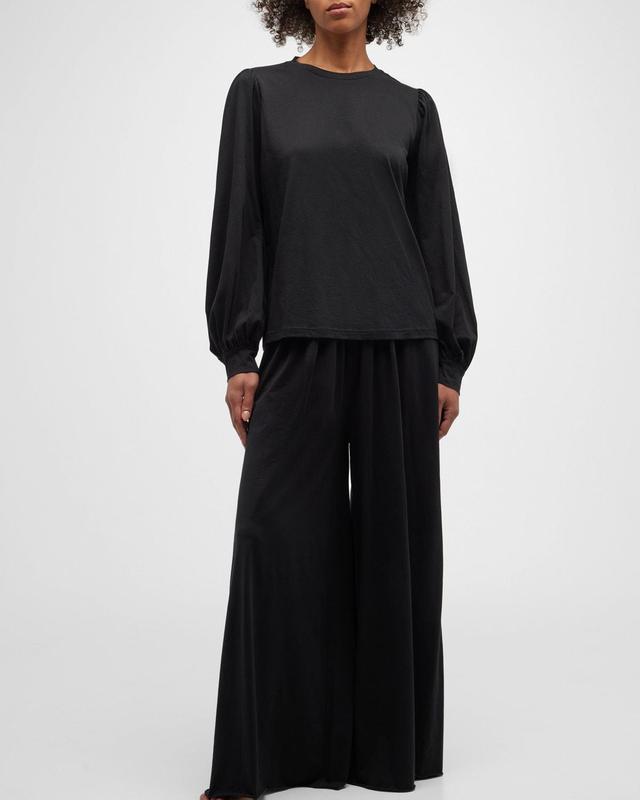 Womens Pima Cotton Wide-Leg Pants Product Image