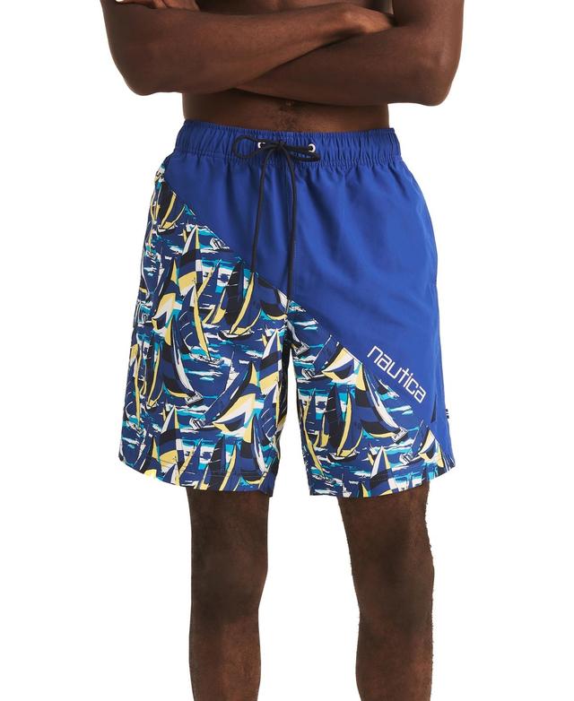 Nautica Mens Heritage Diagonal Full Elastic 8 Swim Trunks Product Image