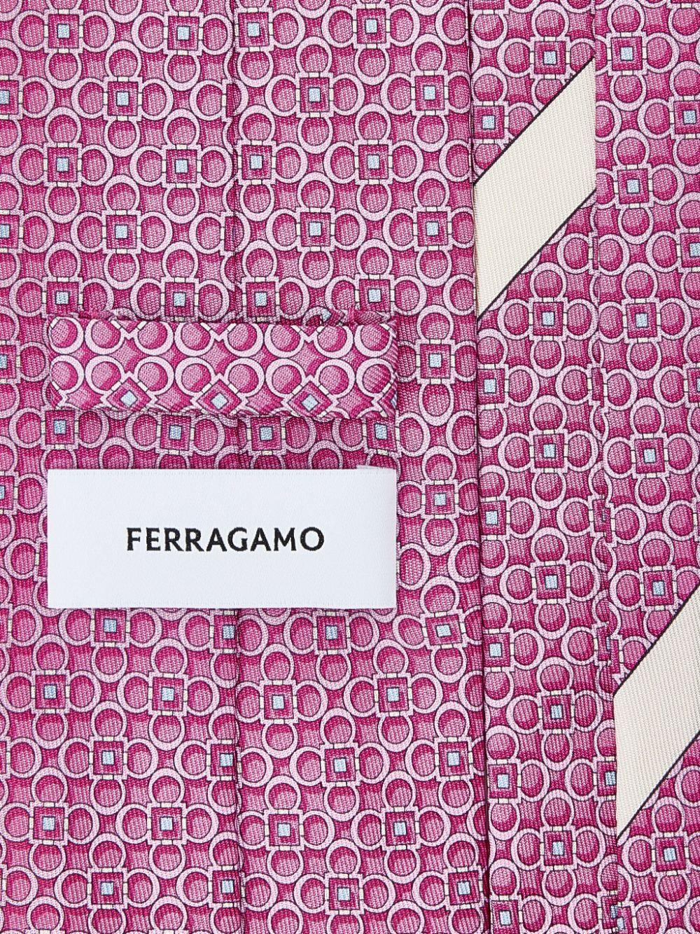 FERRAGAMO Gancini-pattern Silk Tie In Pink Product Image