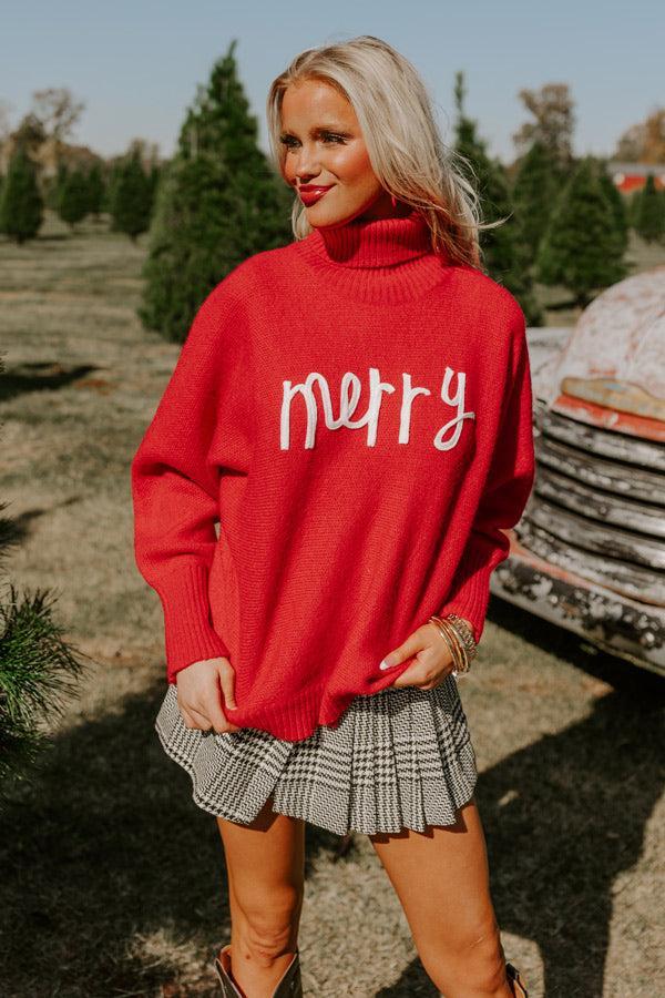 Merry Turtle Neck Sweater In Red product image