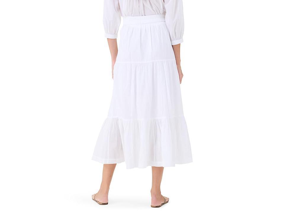 Womens Cotton Tiered Midi-Skirt Product Image