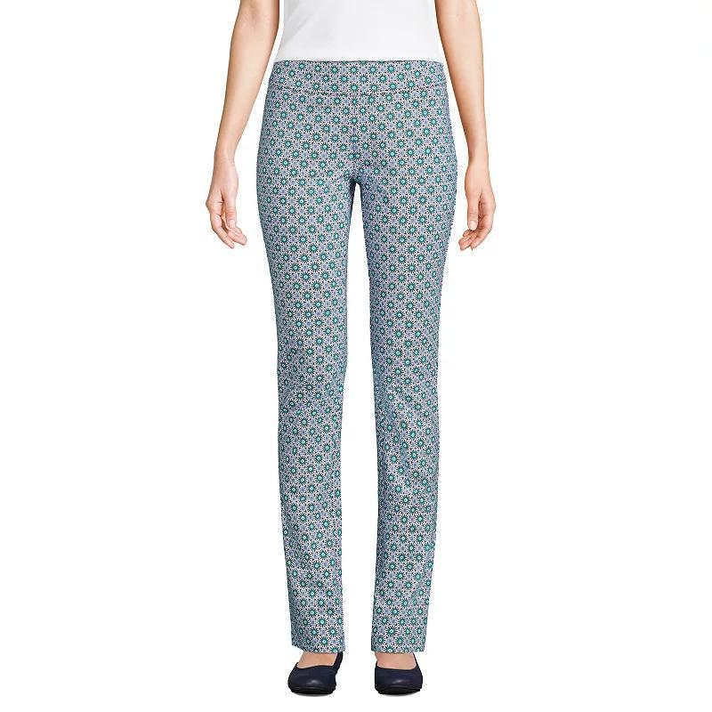 Petite Lands End Starfish Slim Cut Pull-On Pants, Womens Green Moss Product Image