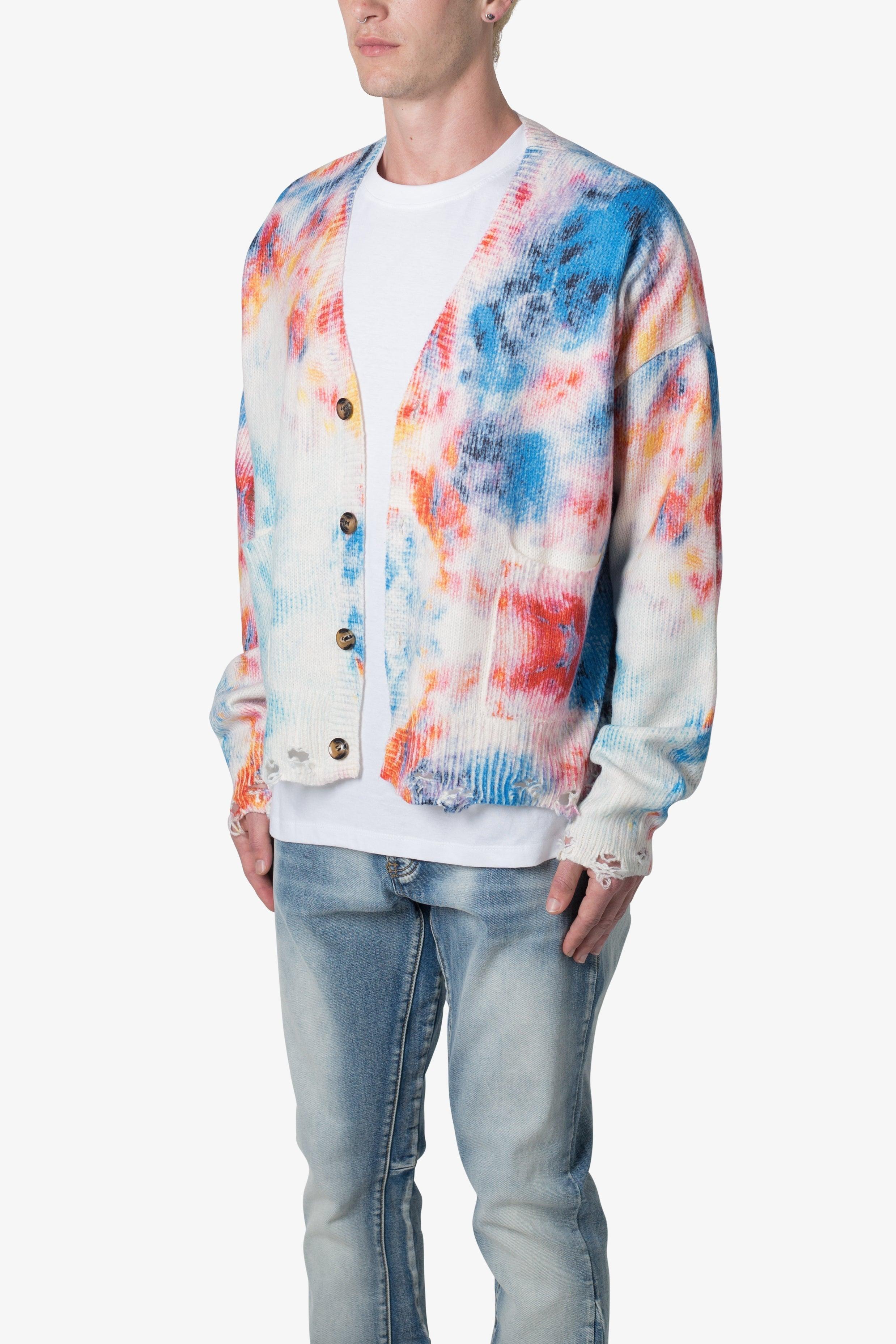 Tie Dye Cardigan Sweater - Multi Product Image