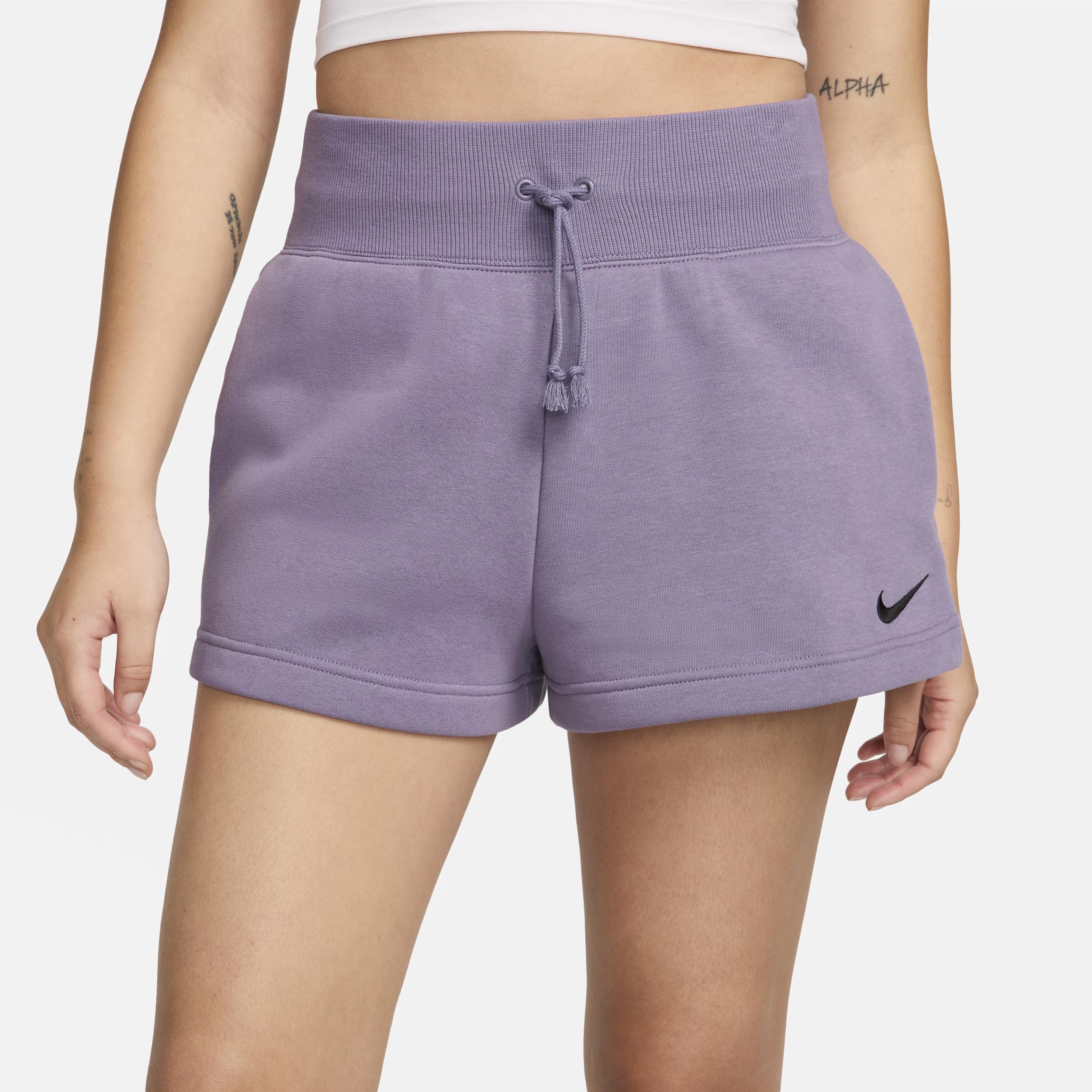 Nike Womens Nike Fleece HR Shorts - Womens Aqua/White Product Image