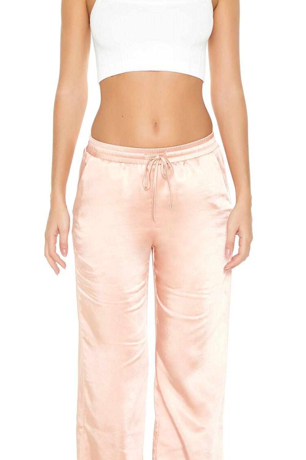 Satin Drawstring Wide-Leg Pants | Forever 21 Product Image