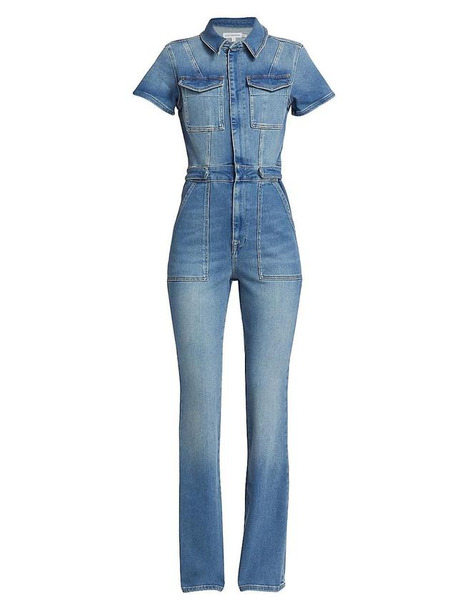 Womens Fit For Success Stretch Denim Jumpsuit Product Image