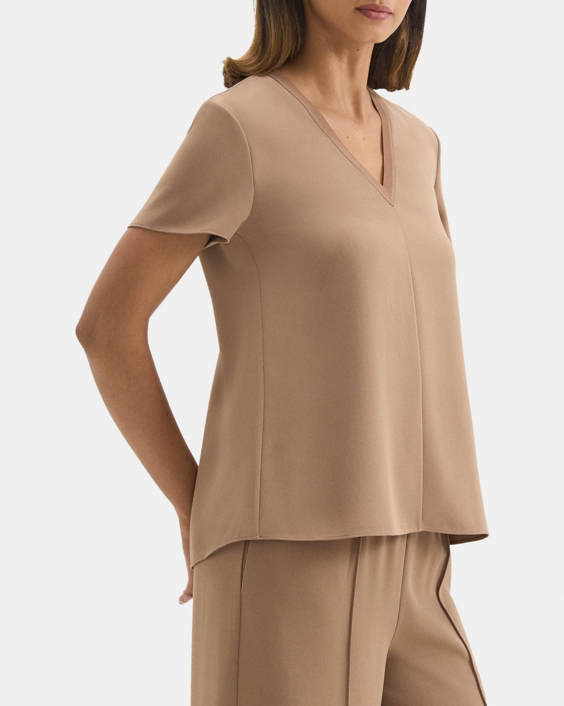 Combo Short-Sleeve Top in Crepe Product Image