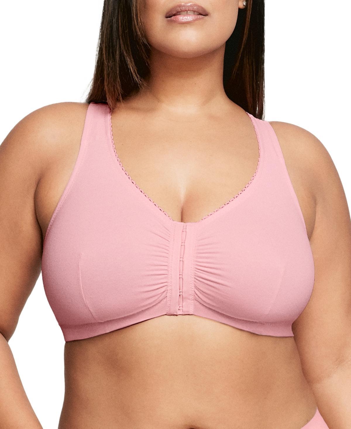 Front-Close Cotton T-Back Wire-Free Comfort Bra Product Image