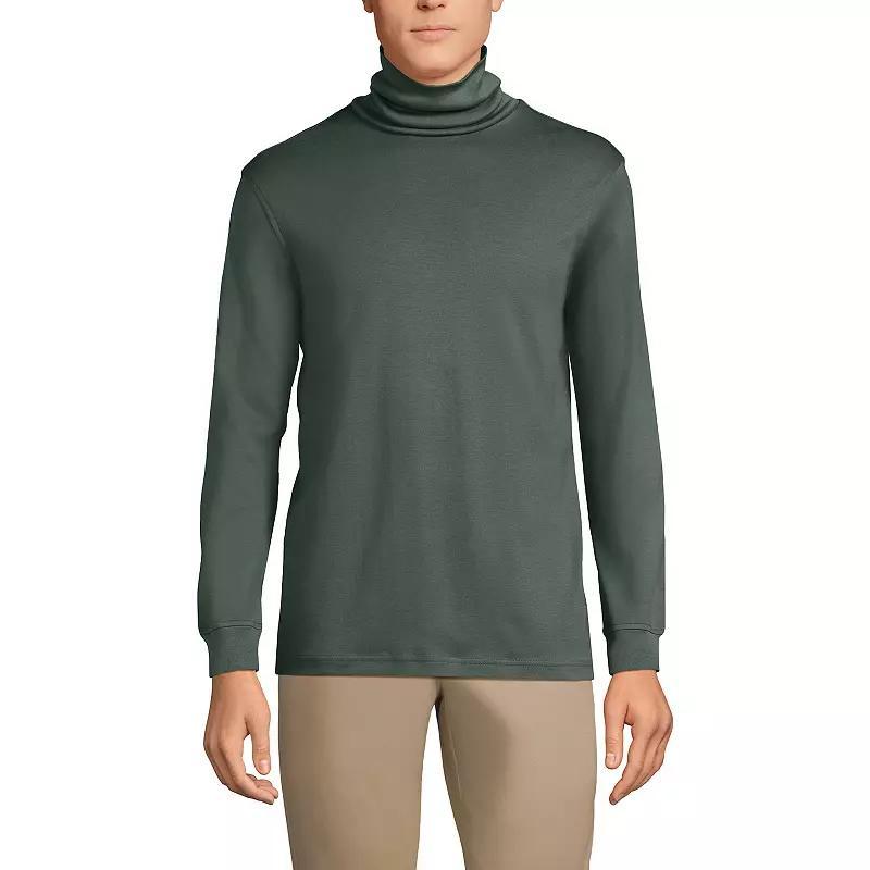 Mens Lands End Super Soft Supima Turtleneck Royal Red Product Image