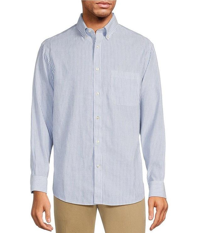 Gold Label Roundtree & Yorke Non-Iron Long Sleeve Small Stripe Linen Sport Shirt Product Image