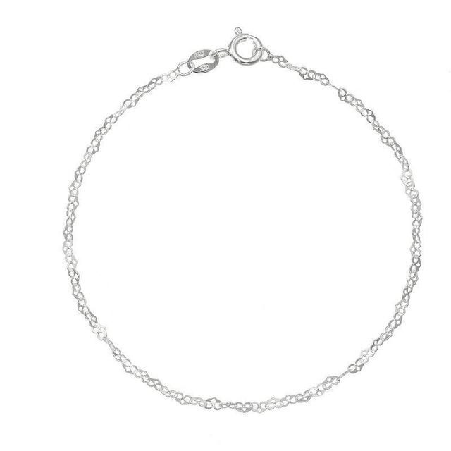 PRIMROSE Sterling Silver Heart Links Bracelet, Womens, Size: 7.5, Grey Product Image