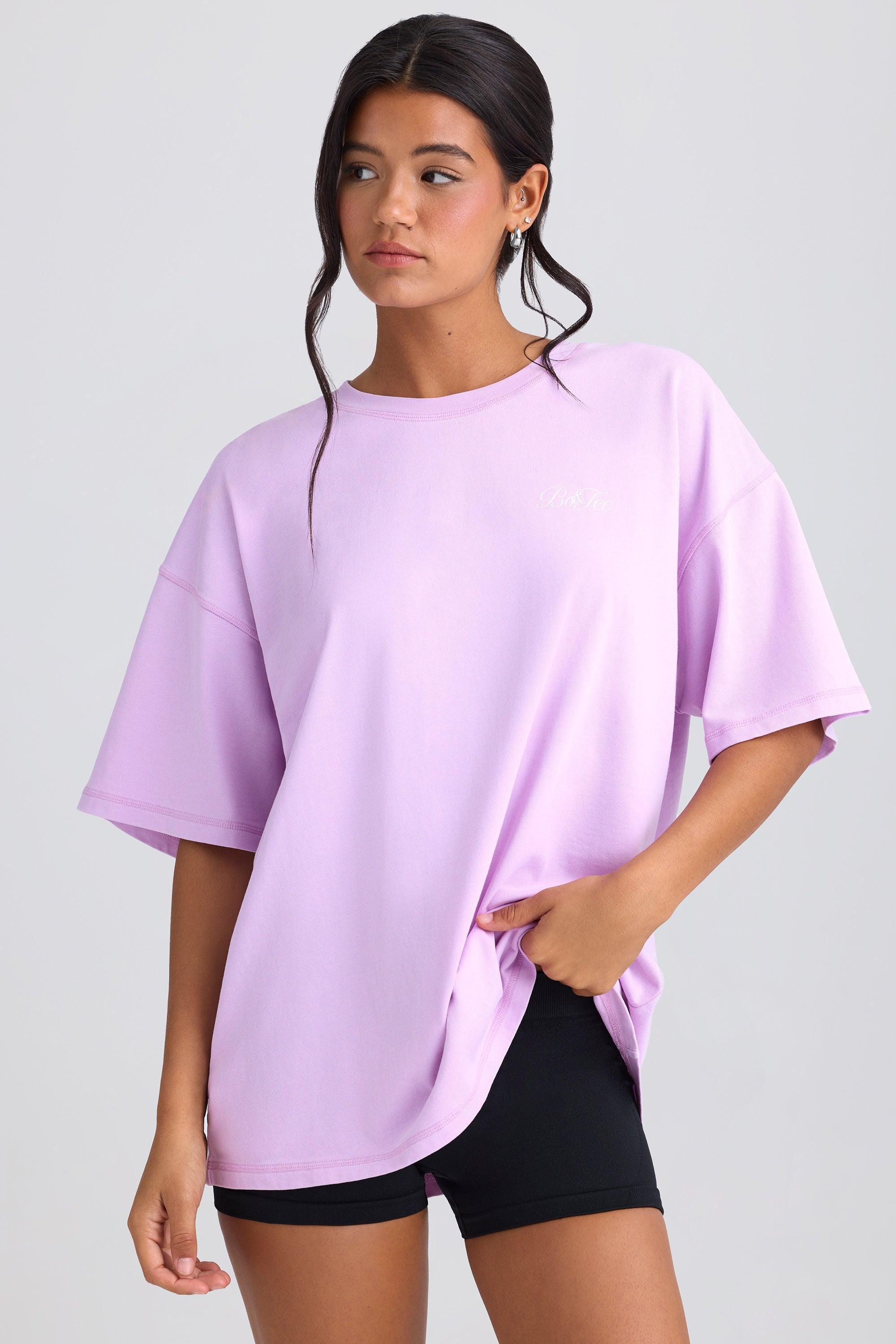 Oversized Short-Sleeve T-Shirt in Violet Pink Product Image