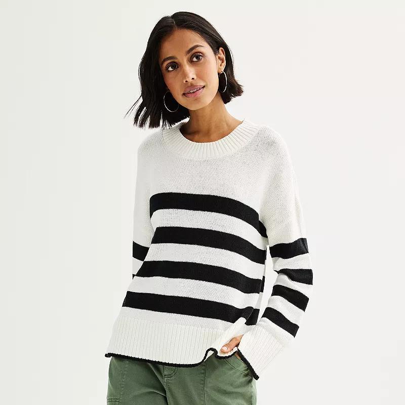 Womens Sonoma Goods For Life Side Slit Crewneck Sweater Product Image