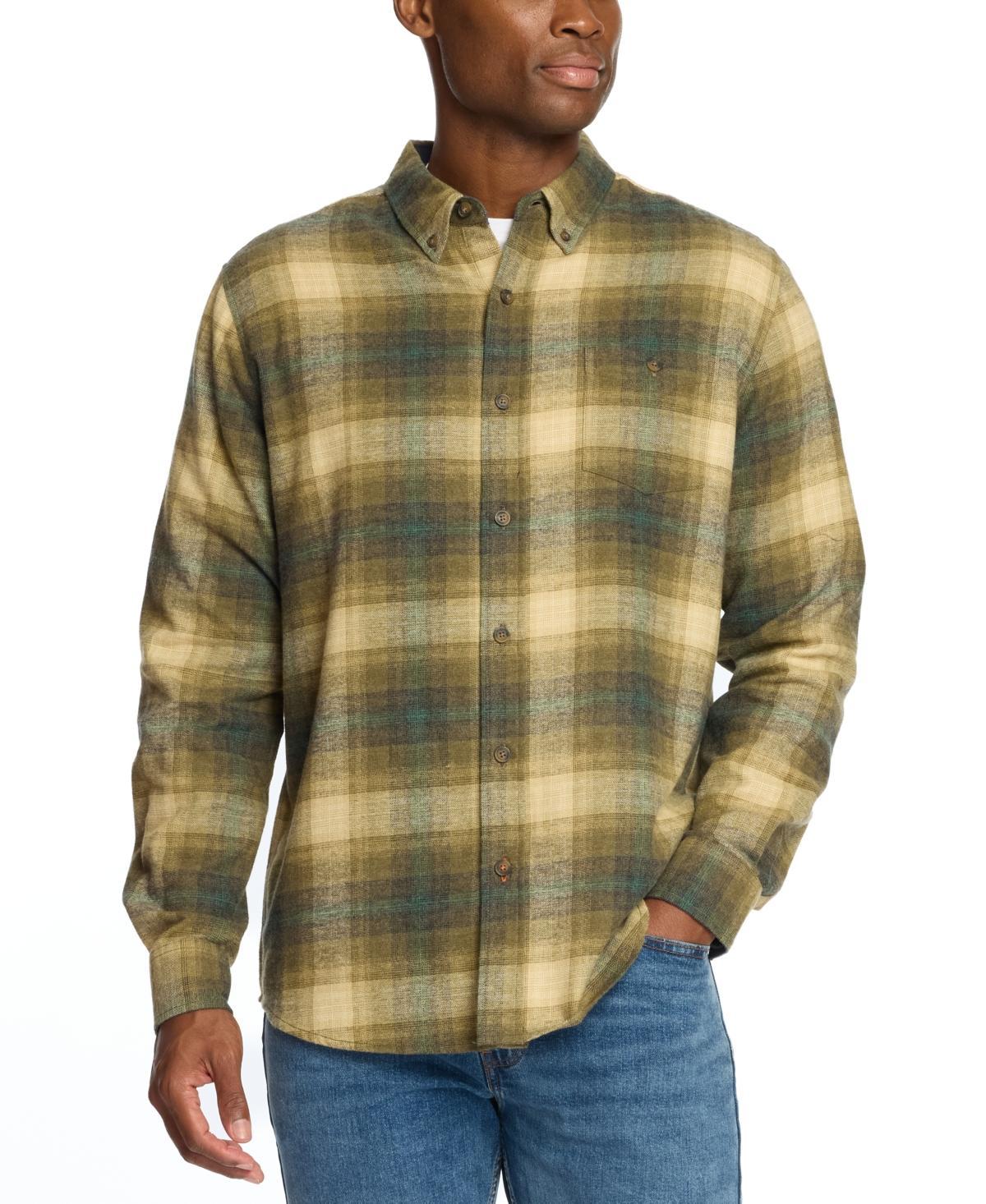 Weatherproof Vintage Mens Regular-Fit Plaid Button-Down Flannel Shirt Product Image