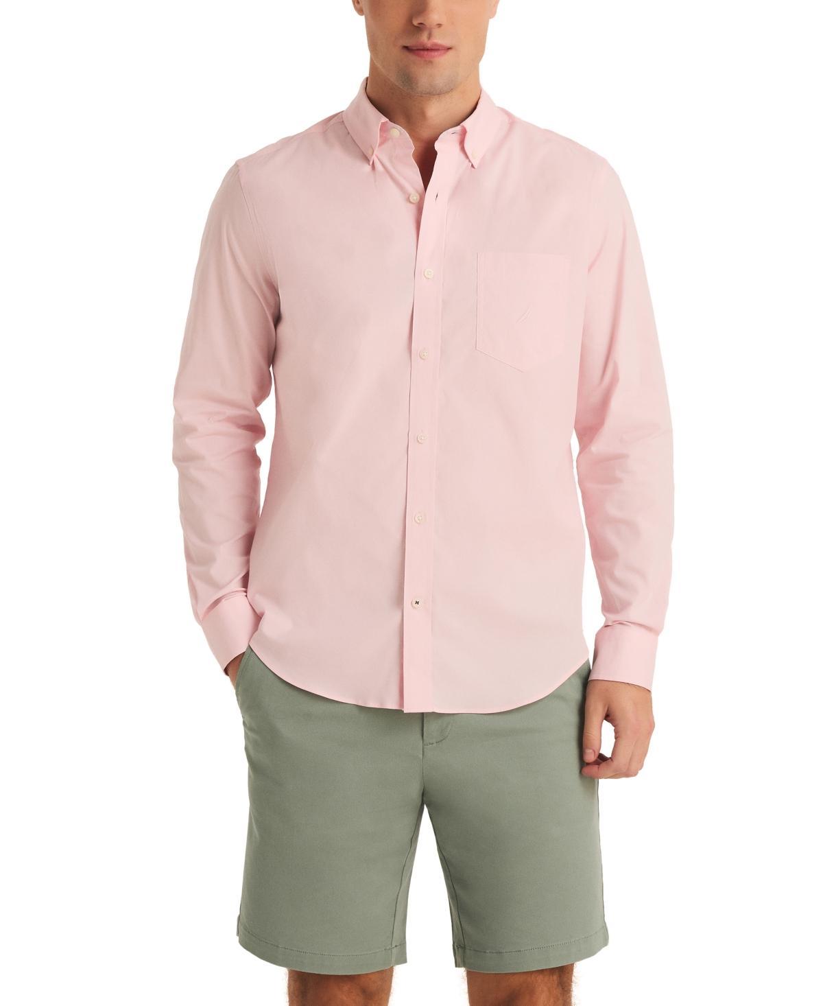 Nautica Mens Classic-Fit Stretch Solid Oxford Button-Down Shirt Product Image