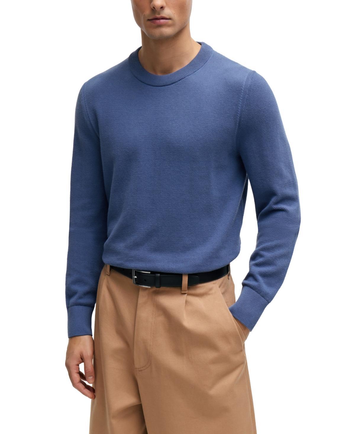 Boss by Hugo Boss Mens Micro-Structured Crew-Neck Sweater Product Image