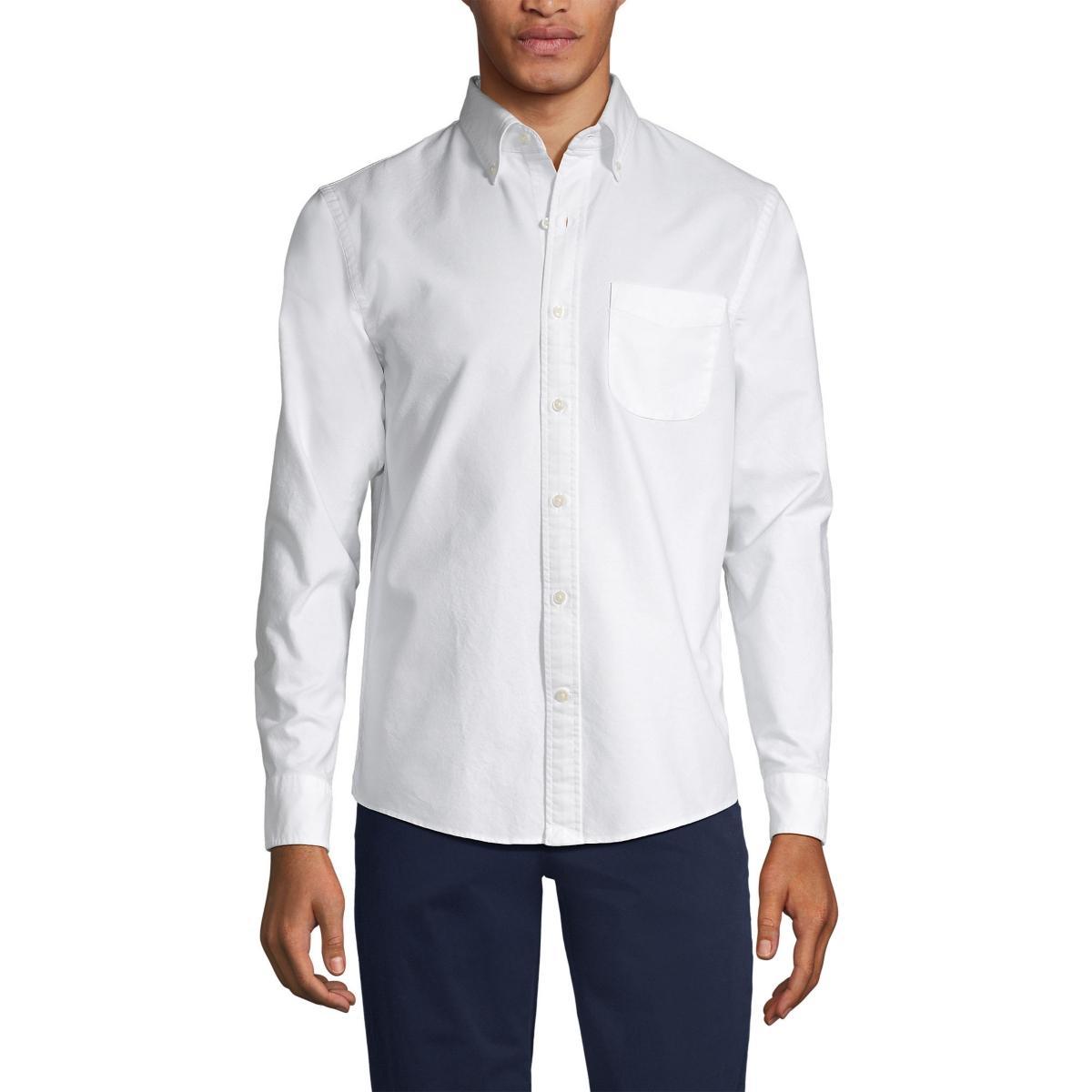 Mens Lands End Tailored-Fit Sail Rigger Oxford Shirt Product Image