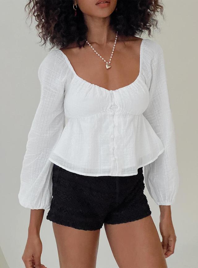 Maxime Long Sleeve Top White Product Image