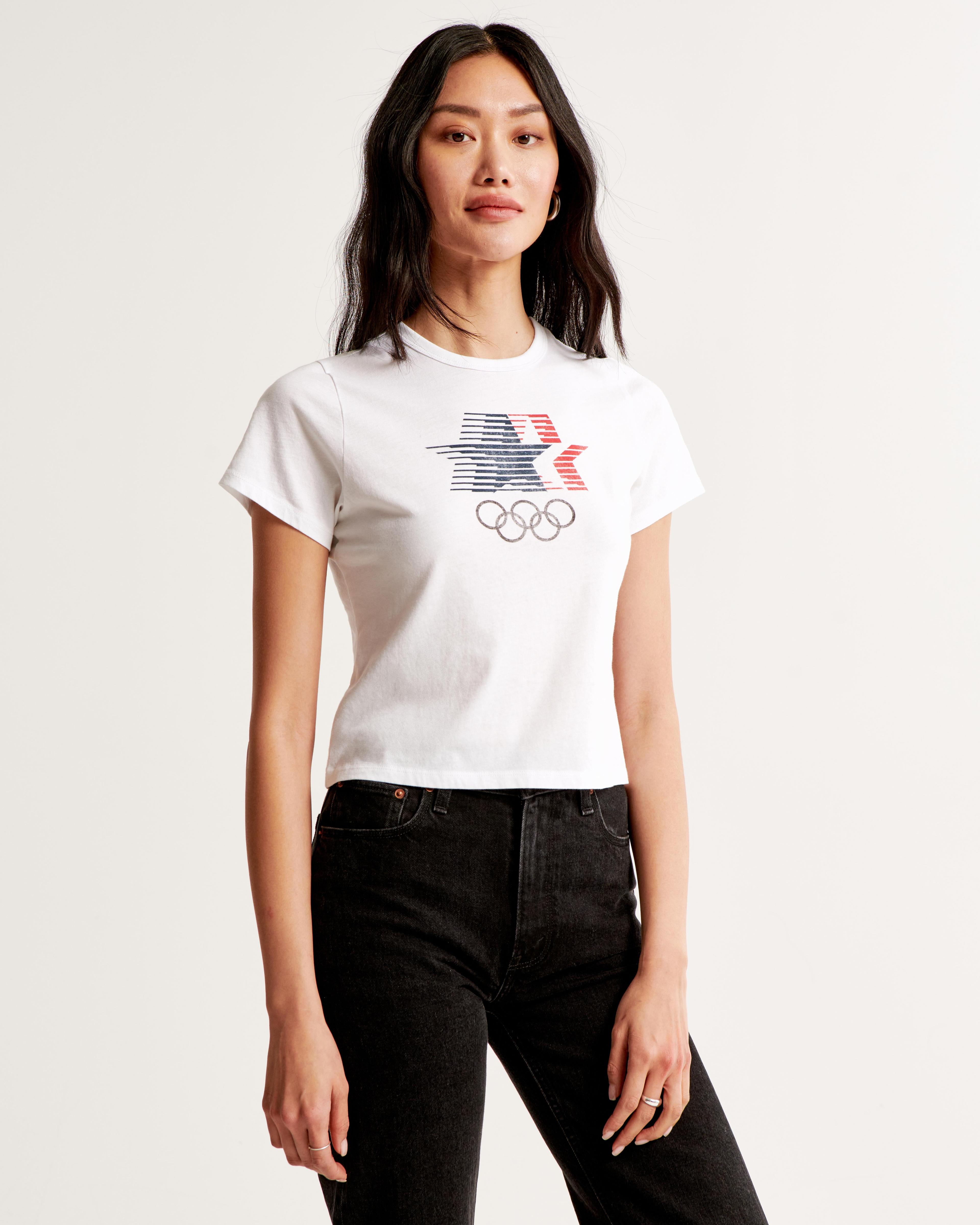 Short-Sleeve Olympics Graphic Skimming Tee Product Image