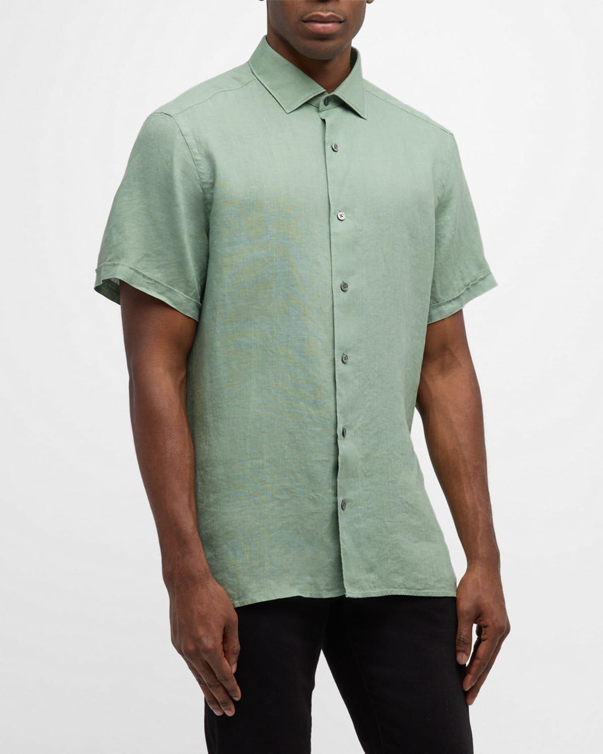 Mens Linen Short-Sleeve Shirt Product Image