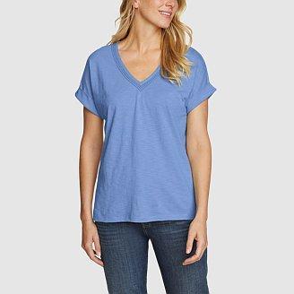 Women's Daisy Slub V-Neck T-Shirt Product Image