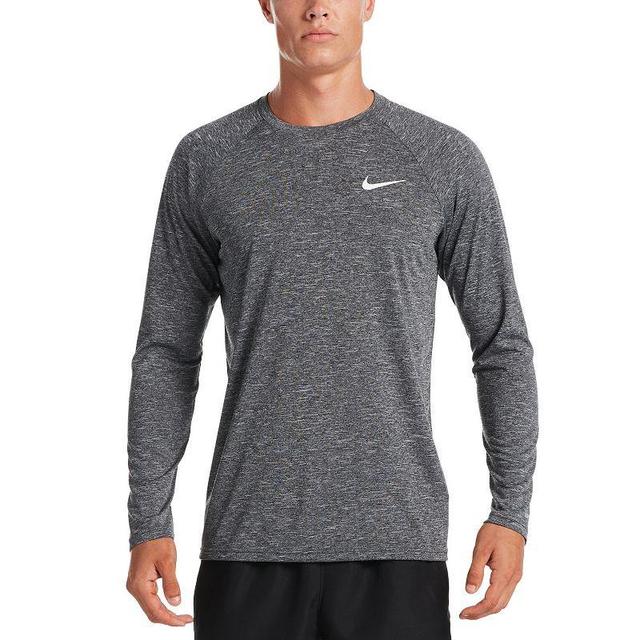 Mens Nike Dri-FIT UPF 40+ Hydroguard Heathered Long Sleeve Swim Tee Grey Product Image