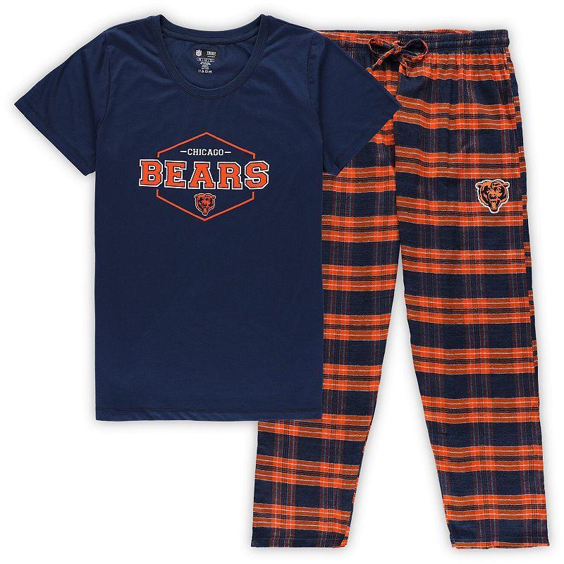 Womens Concepts Sport Navy Chicago Bears Plus Size Badge T-shirt and Pants Sleep Set - Navy Product Image