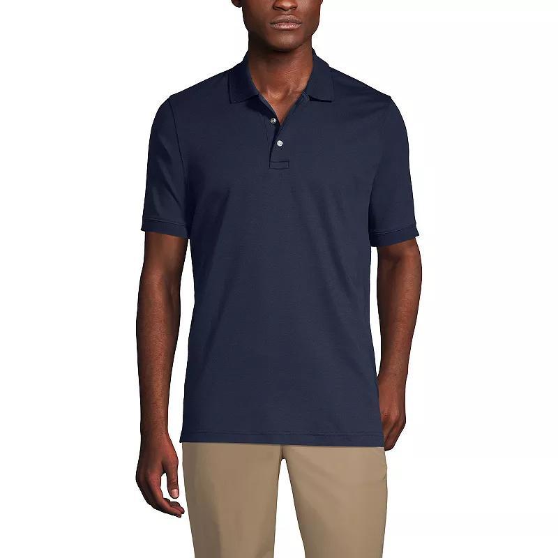 Mens Tall Lands End School Uniform Mens Tall Short Sleeve Interlock Polo Shirt Green Product Image