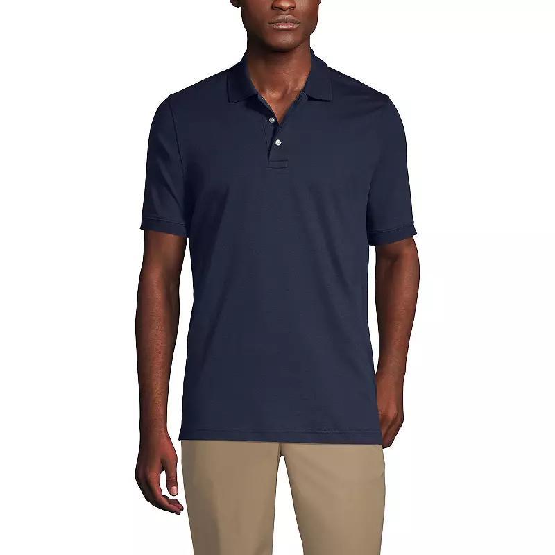 Lands End School Uniform Mens Short Sleeve Interlock Polo Shirt Product Image