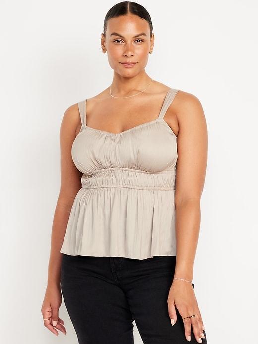 Waist-Defined Satin Top Product Image