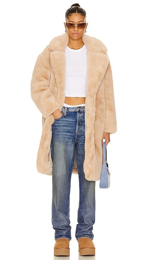 BLANKNYC Faux Fur Coat in Beige. product image