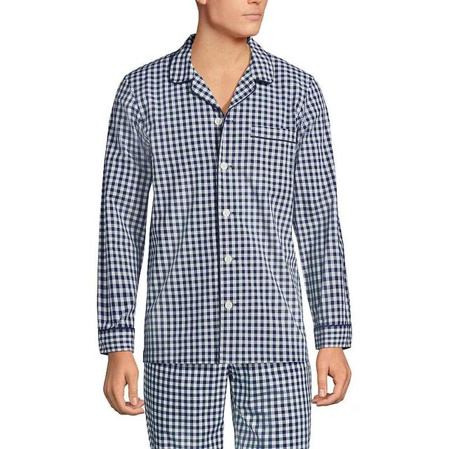 Mens Lands End Broadcloth Pajama Sleep Shirt Product Image