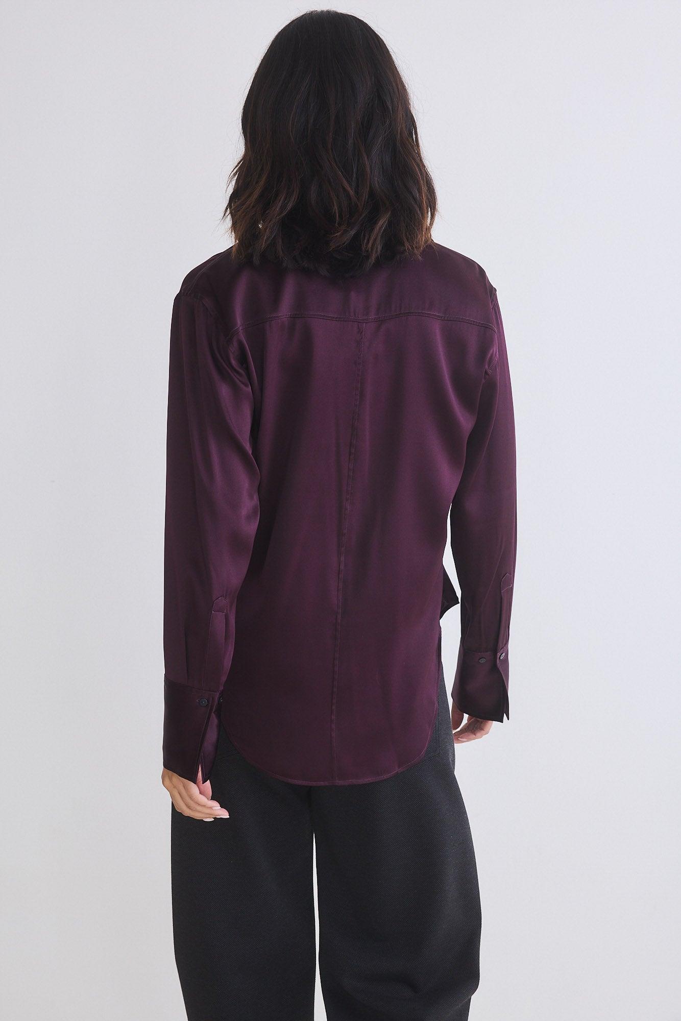 Shift Your Gaze Silk Button Down Blouse Product Image